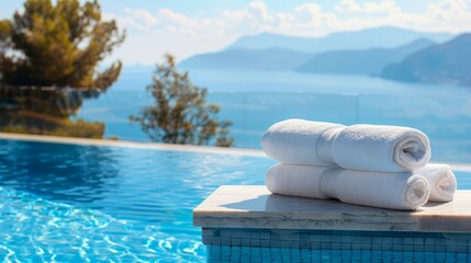 Poolside Towels with Ocean View 2