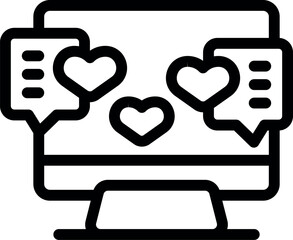 Poster - Love is in the air with this icon of online dating and romance on a desktop computer screen
