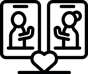 Poster - Two people are connecting online, finding love and companionship through the digital world