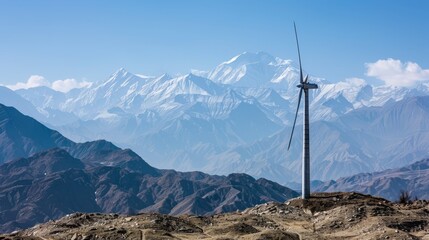 wind turbine in mountain valley 2