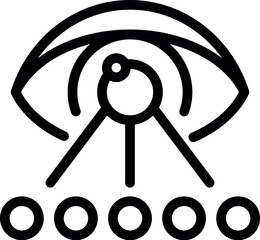 Poster - Simple icon of an eye watching multiple objects representing the concept of multitasking