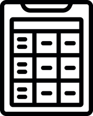 Poster - Line icon representing a smartphone with a security code entering interface, ideal for mobile security concepts