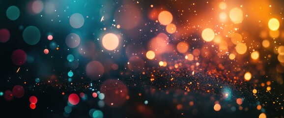 Poster - Sparkling Bokeh Background With Warm and Cool Tones