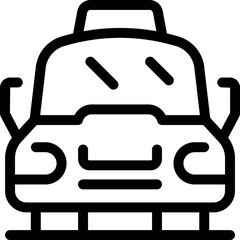 Poster - Simple line art icon of a taxi cab waiting to pick up passengers