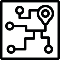 Poster - Gps navigation system is showing the route with multiple stops marked on a digital map