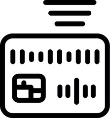 Poster - Black outline icon of a credit card sending a contactless payment signal