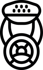 Aufkleber - Black outline icon representing a gas mask, commonly used for personal protection against toxic fumes and hazardous materials