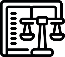 Poster - law firm logo with scale balancing representing justice and law