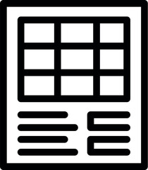 Poster - Line icon of a financial report, suggesting data analysis for business decisions