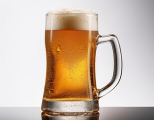 Glass of beer isolated on white