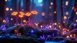 © songwut - Ethereal forest, glowing plants and animals