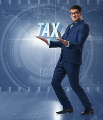 Poster - Man under the burden of tax payments