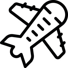 Sticker - Simple line art illustration of a large passenger airplane in flight