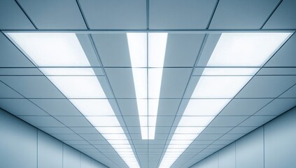 Poster - White Ceiling Grid with Bright Lights