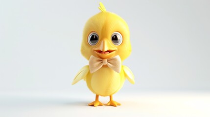 Poster - A cartoon baby chick with a bow tie.