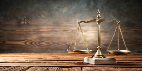 Wall Mural - Justice scales with money and wooden base , justice, scales, money, wooden, law, balance, legal, financial, equality, judgment