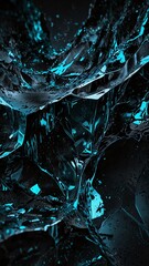 Wall Mural - black ice texture abstract background backdrop design copy space illustration art