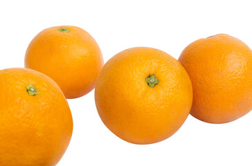 Wall Mural - group of oranges isolated on white