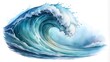 © anulak - Ocean Wave with White Foam, Abstract Watercolor Style, Transparent Background  AI Generated