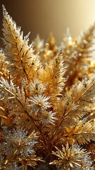 gold frost crystals abstract background backdrop design copy space illustration art