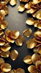 gold rose petals abstract background backdrop design copy space illustration art