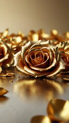 gold rose petals abstract background backdrop design copy space illustration art