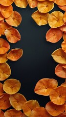 Wall Mural - orange rose petals abstract background backdrop design copy space illustration art