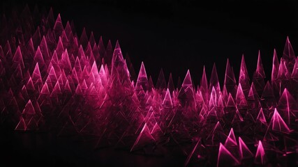 Wall Mural - pink glowing triangles abstract background backdrop design copy space illustration art