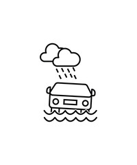 Poster - flood icon, vector best line icon.