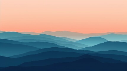 Canvas Print - A layered mountain range against a pink sky.