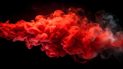 Canvas Print - Crimson Tempest: A Dance of Smoke and Fire  AI generated