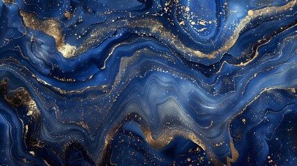 Wall Mural - A generative AI illustration that captures the luxurious and opulent feel of lapis lazuli stone, accented with gold.