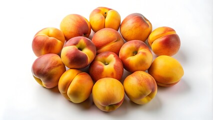 Canvas Print - Golden Peach Stack: A Symphony of Summer Fruit  AI Generated