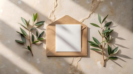 Sticker - Sun-Kissed Summer Wedding Invitation Mockup  generative AI