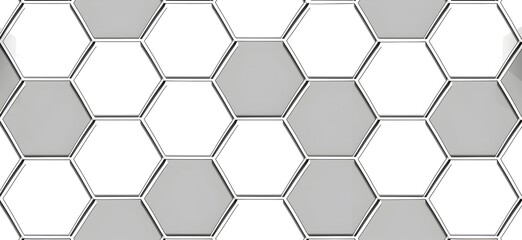 Aufkleber - A seamless pattern of hexagons, each with gray lines on white background. The design is minimalist and sleek, suitable for various applications where geometric patterns are often used such as scrapboo