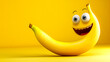 © KeetaKawee - Whimsical and Humorous Cartoon Style of a Smiling Banana with an Exaggerated Grinning Expression Conveying a Sense of Joy Playfulness and Childlike Imagination