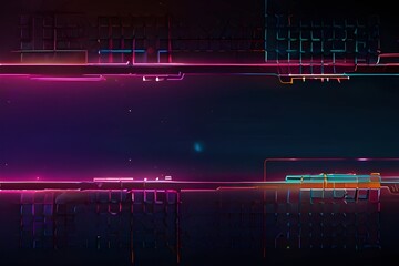 Wall Mural - CYBERSPORT banner. Neon colors gradient background with geometric pattern of random squares. Esports abstract background. Design for gaming and cybersport events.  Generative AI