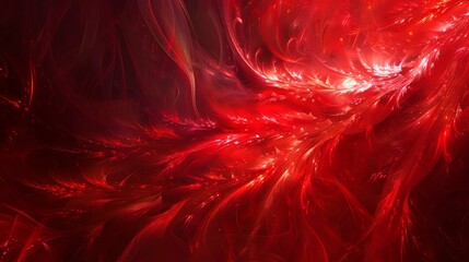 Sticker - A bright red, abstract, fractal background.