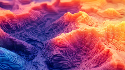 Poster - Mesmerizing digital artwork featuring vibrant flowing patterns and abstract shapes in a kaleidoscope of colors  The surreal psychedelic design creates a visually striking and hypnotic effect