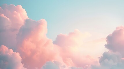 soft pastel clouds illuminated by sunlight create a serene and dreamy sky perfect for calming backgr