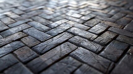 Poster - Herringbone Floor Texture Wall pattern sidewalk flooring pavement paper footpath wallpaper material for cgi : Generative AI