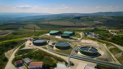 Panoramic View of Landfill Biogas Plant and Green Technology Facility