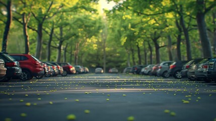 Poster - parking lot in city park : Generative AI