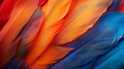 Poster - Colorful feather background Copy space : Generative AI