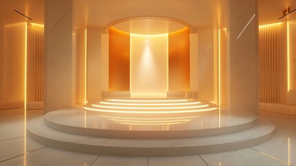 Aufkleber - Epmty Room Ctreative Design Copy Space Presentation Post Banner Art Background Podium Interior : Generative AI