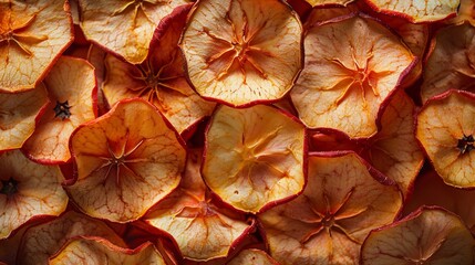 Wall Mural - Dried apple slices apple chips dried fruits healthy alternative fast food : Generative AI