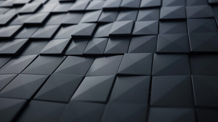 Poster - Abstract  geometric pattern background with black triangular shapes creating a modern and dynamic design for digital, tech, and architectural uses.
