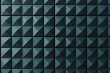Poster - Close-up of a modern geometric wall panel with a  pyramid pattern. Dark tones and sharp edges create a striking, contemporary design.
