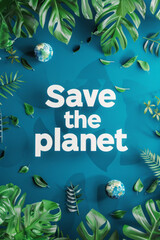 Wall Mural - Save our Planet Concept, Environmental Conservation, Global Warming Awareness, Sustainable Future, enewable Energy Solutions, Global Community for Environment Protection