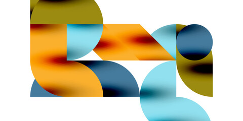 Poster - Tech minimal circular shapes geometric art. Vector modern circles